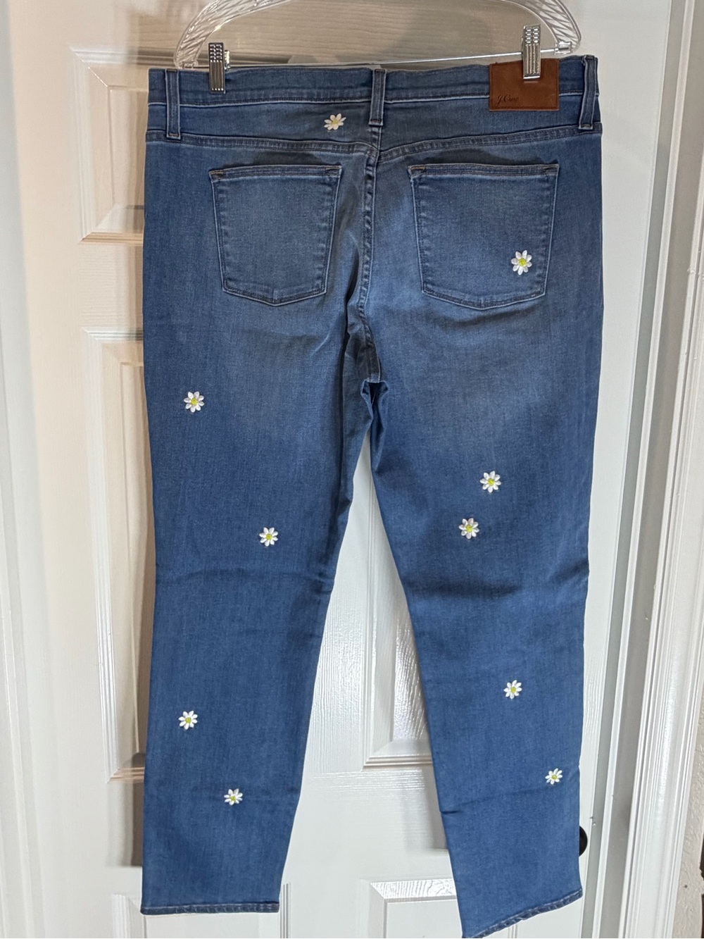 NWT J.Crew Slim Boyfriend Blue Daisy Embroidered Women's Jeans - Picture 5 of 9